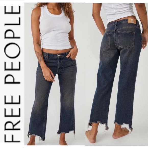 Free People Denim - NWT FP We The Free Maggie MidRise Crop Straight Jeans in Back Alley Blue 25